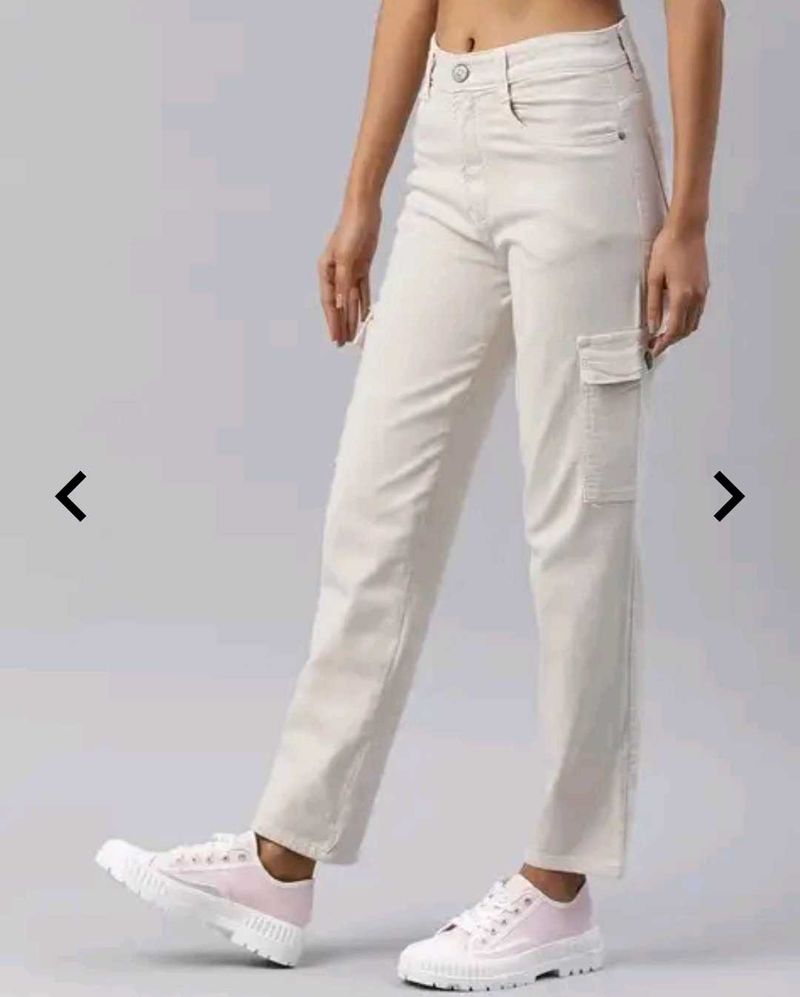 Cream Cargo Pants