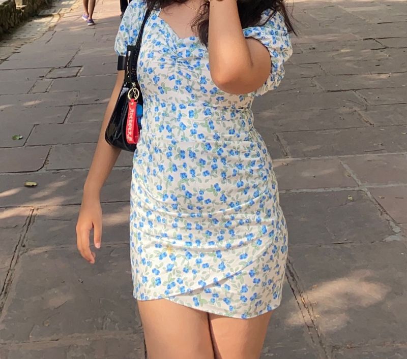 Urbanic Blueberry Printed Body Con Dress