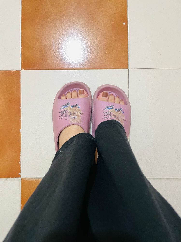 Cute Pink Slide Slippers