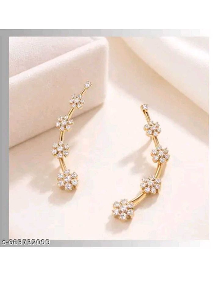 Sparkling Floral Ear Climbers