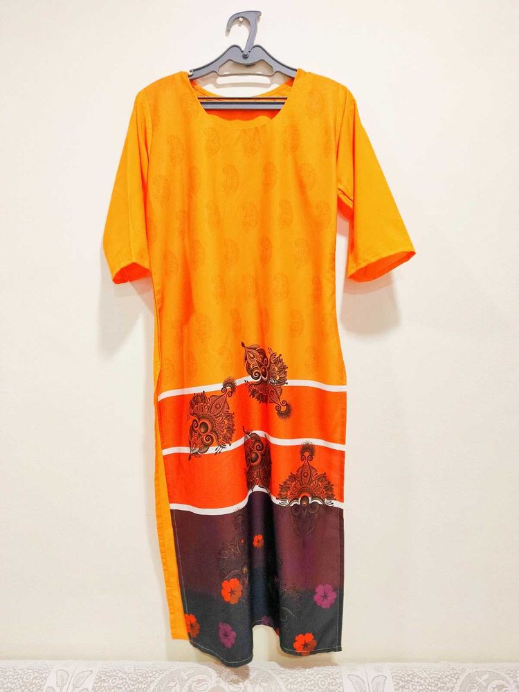 Vibrant Orange 🧡 Kurta