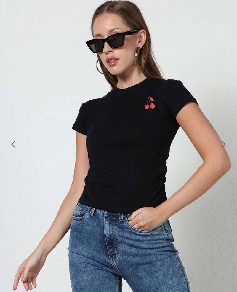 Shein Short sleeve graphic print Crew Tshirt