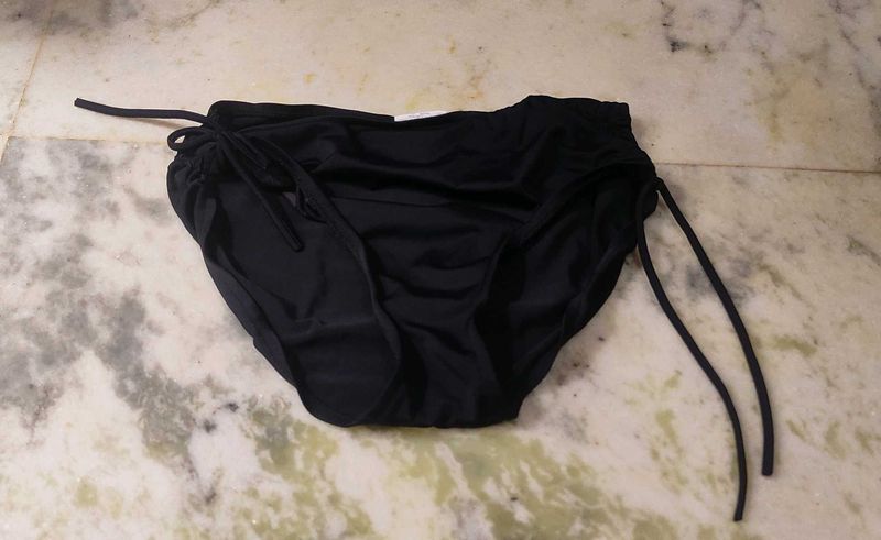 Black Tie-Side Bikini Bottom