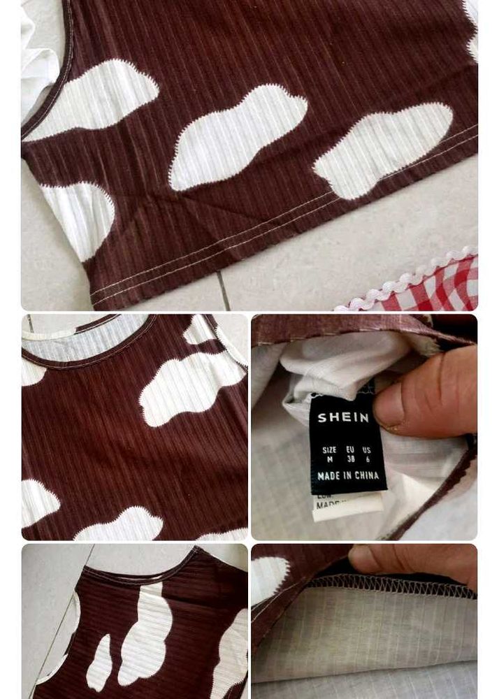 Cow Print Ribbed Tank Top