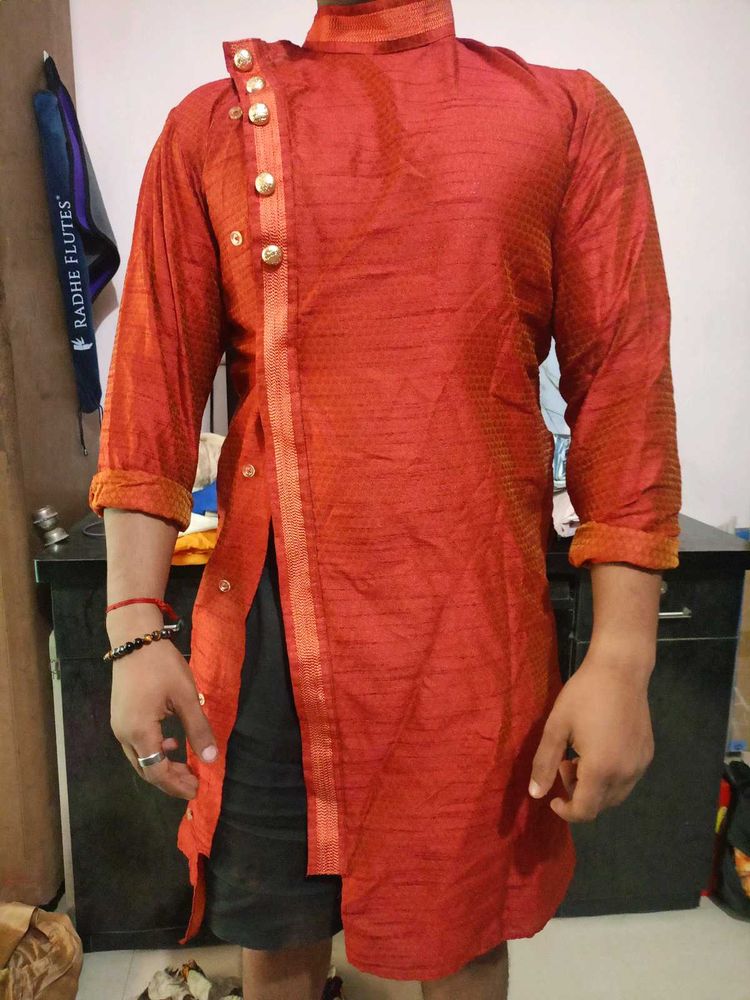 Men's Orange Kurta