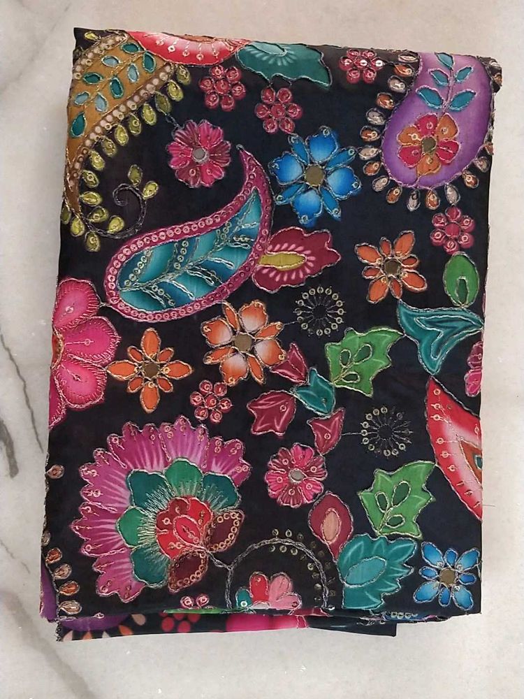 Beautiful Floral Embellished Dress Material