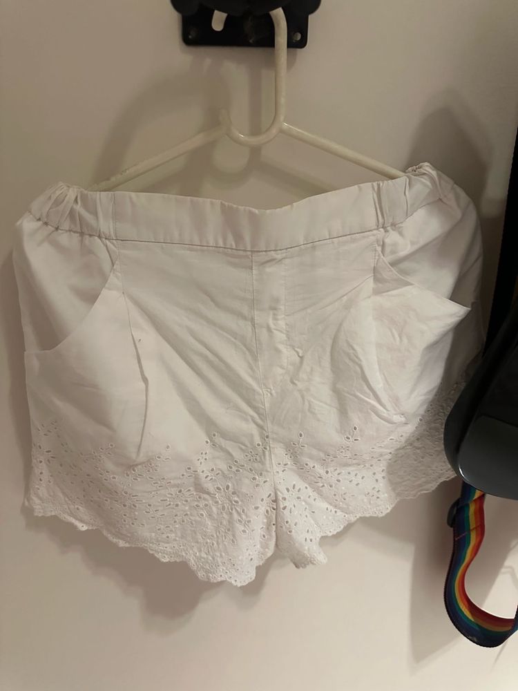White Eyelet Summer Shorts