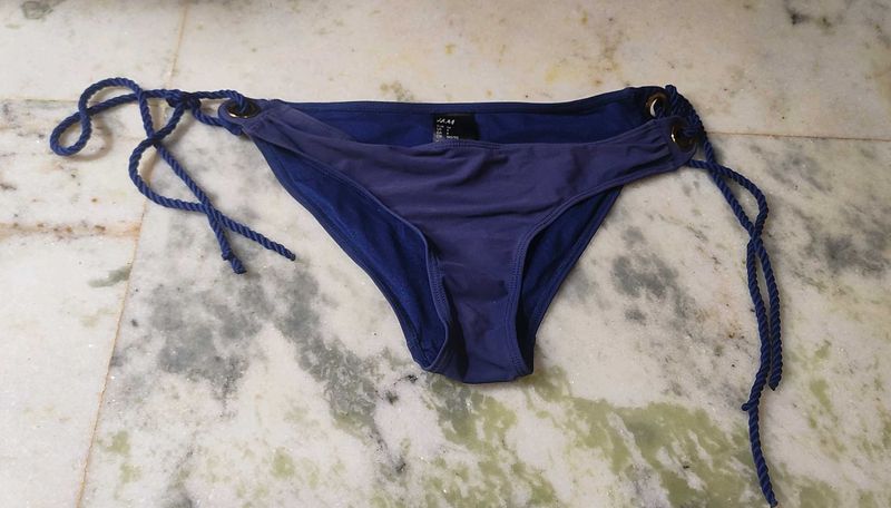Blue Bikini Bottom with Tie Sides