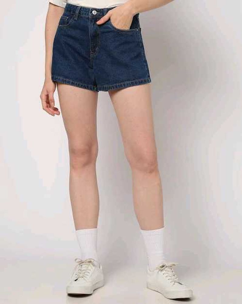 High-Waisted Denim Shorts
