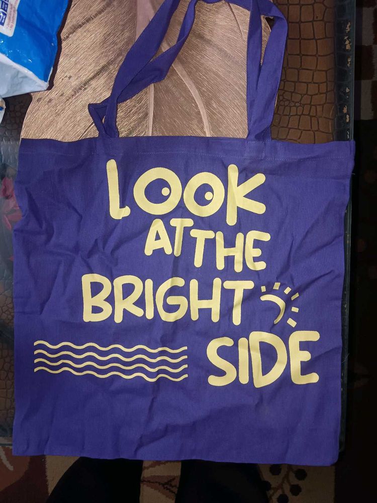 Vibrant Purple Tote Bag: Look at the Bright Side
