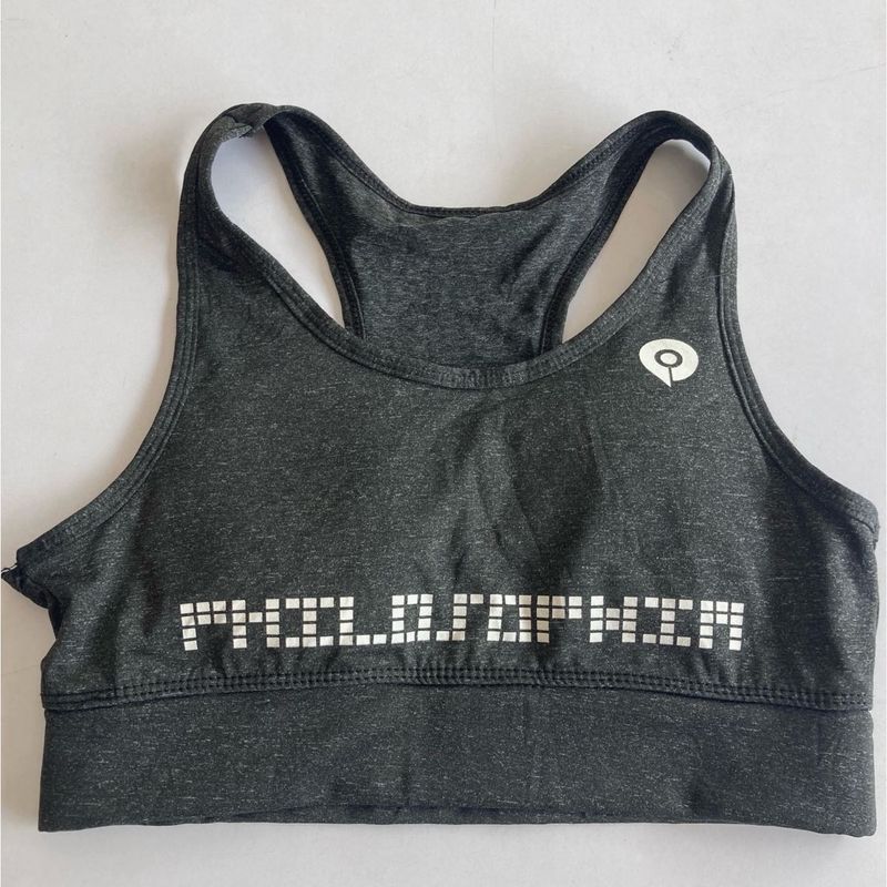 Dark Grey Sports Bra with Logo