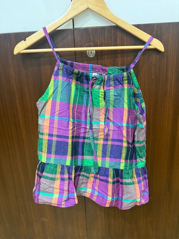 Colorful Plaid Spaghetti Strap Top