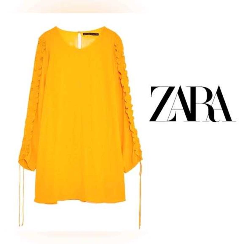 Zara Yellow Ruffle Sleeve Top💛✨️