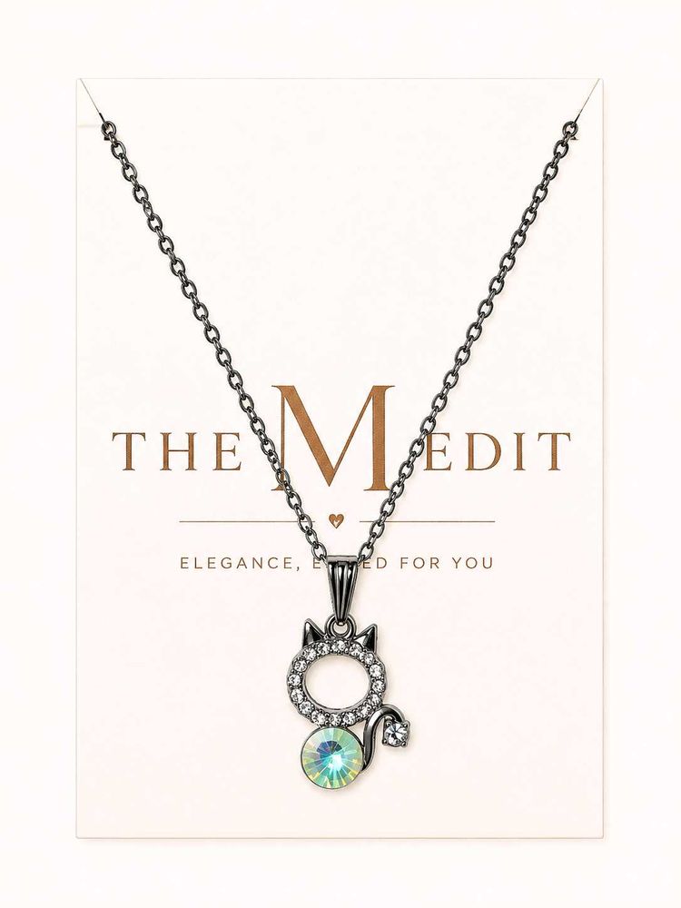 Cute Dainty Sparkly Cat Pendant Necklace 🐱