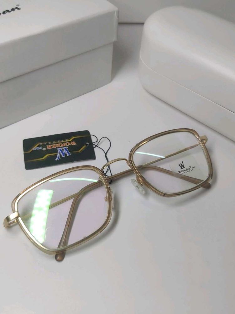 Gold Square Frame Eyeglasses