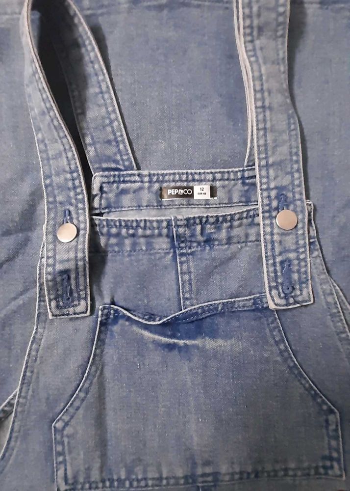Denim Dungaree Shorts
