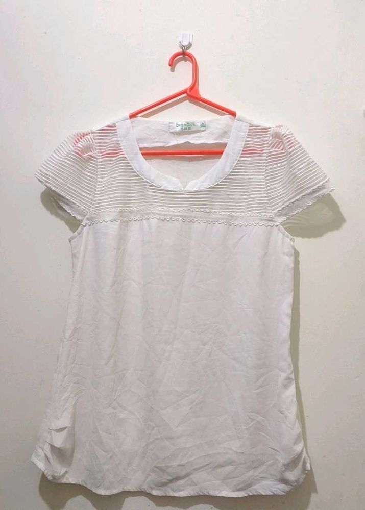 White Cap Sleeve Top