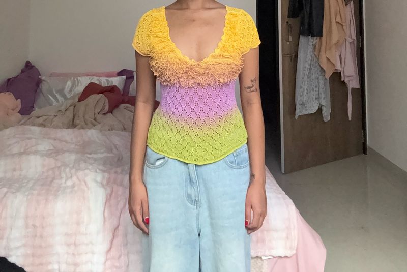 Vibrant Ombre Knit Top