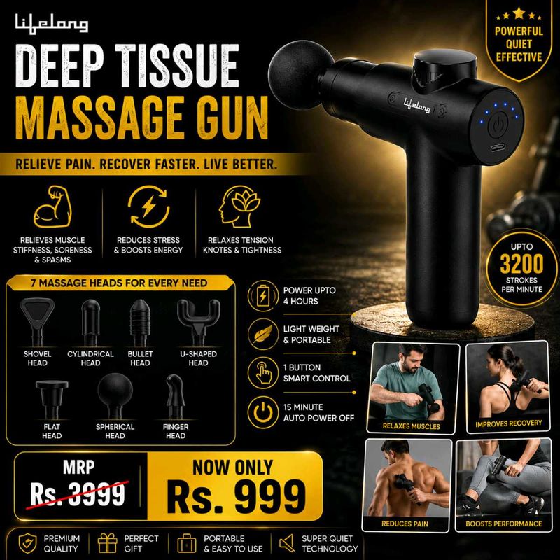 Portable Massage Gun with 8 Attachments