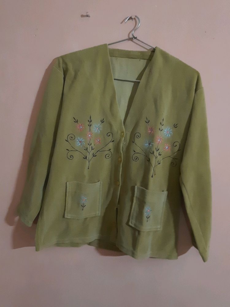 Women Khaki Colour Old Style Cardigan