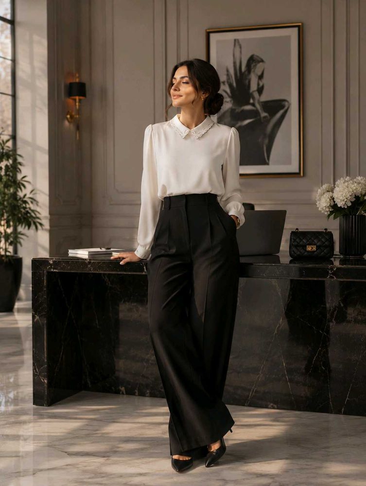 Elegant White Peter Pan Collar Blouse