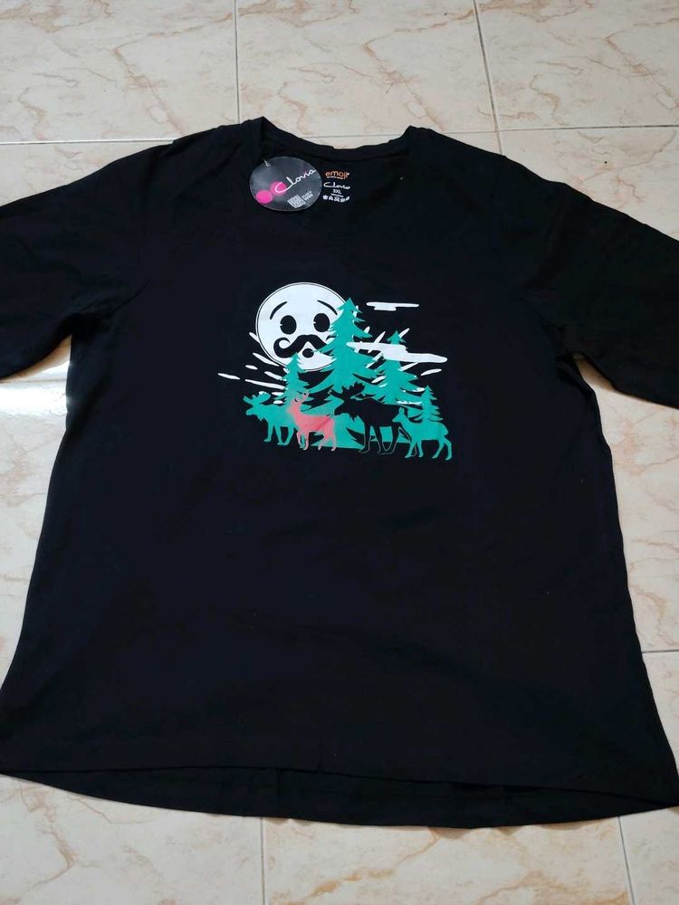3xl Black Graphic T-Shirt New