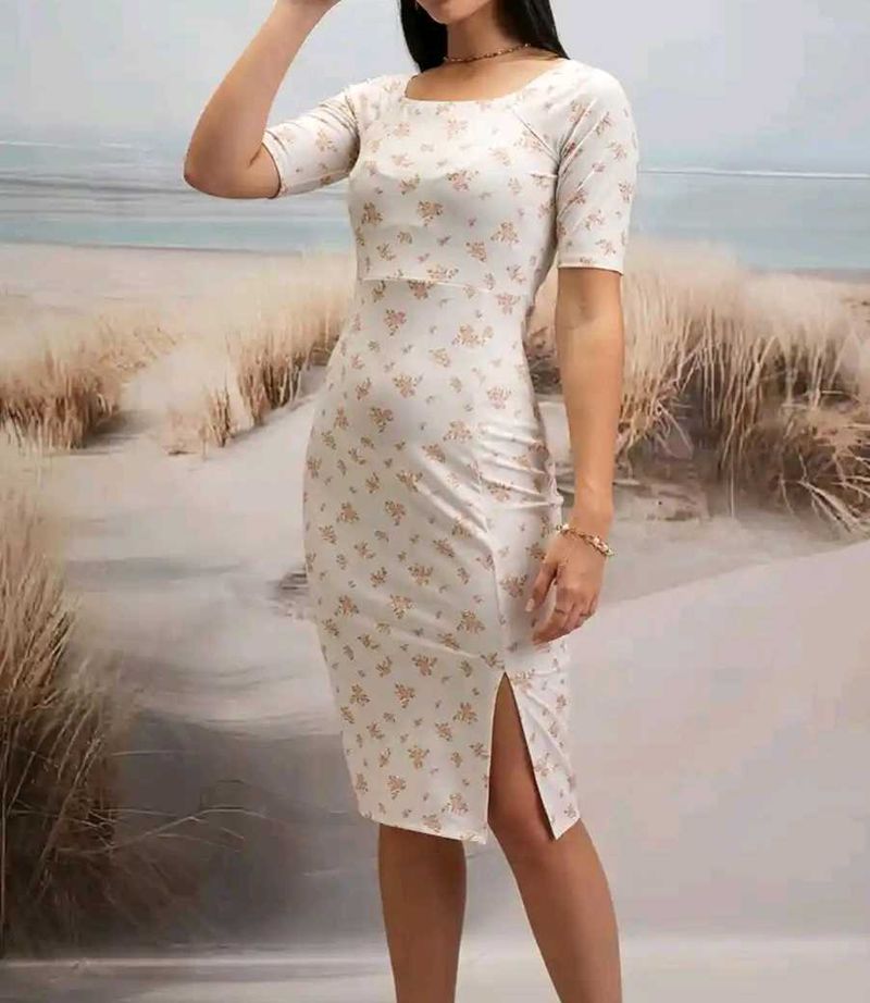Floral Midi Bodycon Dress