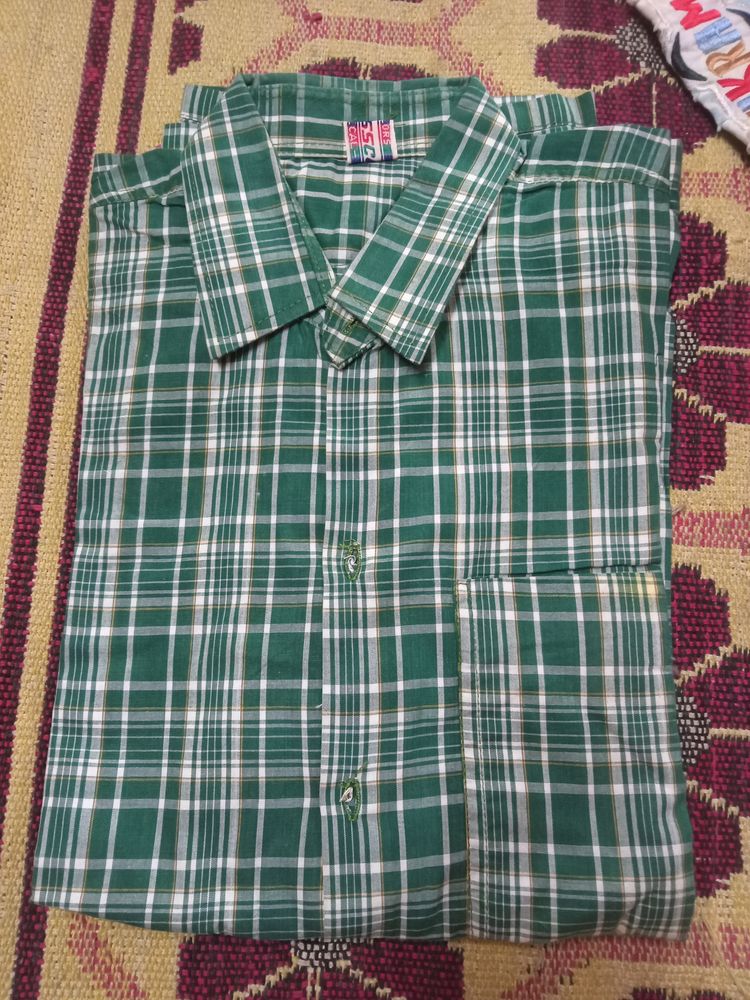 Green Check Shirt For Men