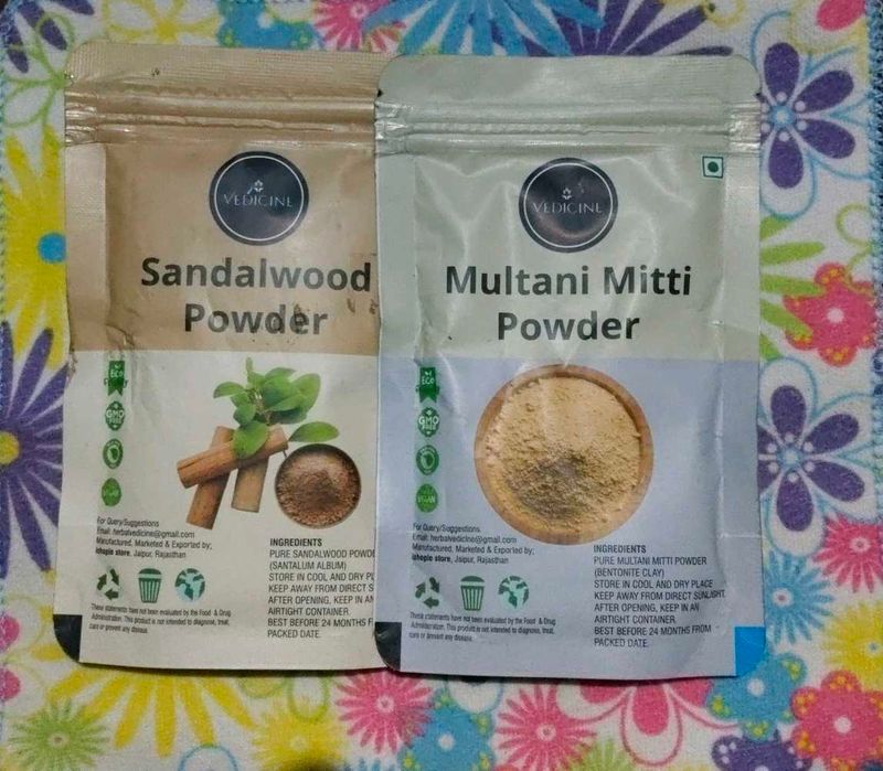Pure Sandalwood and Multani Mitti Powder Combo