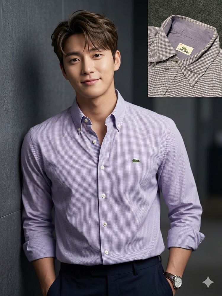 🐊 LACOSTE PREMIUM PURPLE MICRO-CHECKS SHIRT 🐊