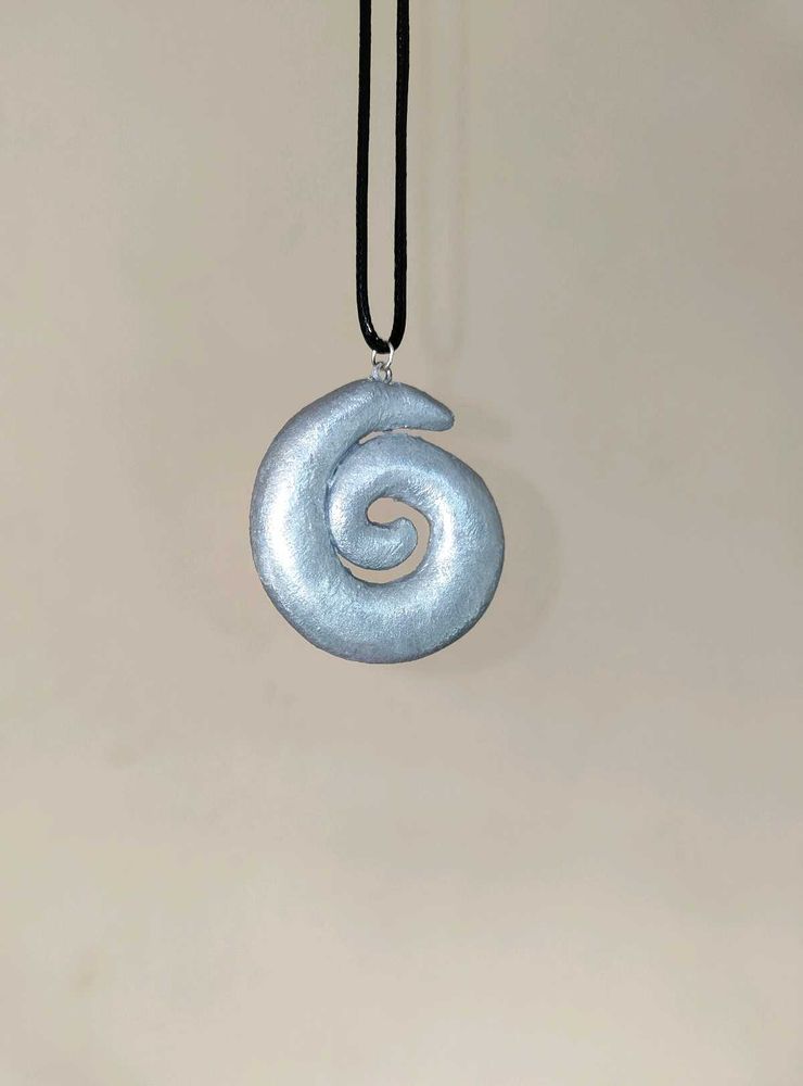 Silver Swirl Statement Pendant Necklace