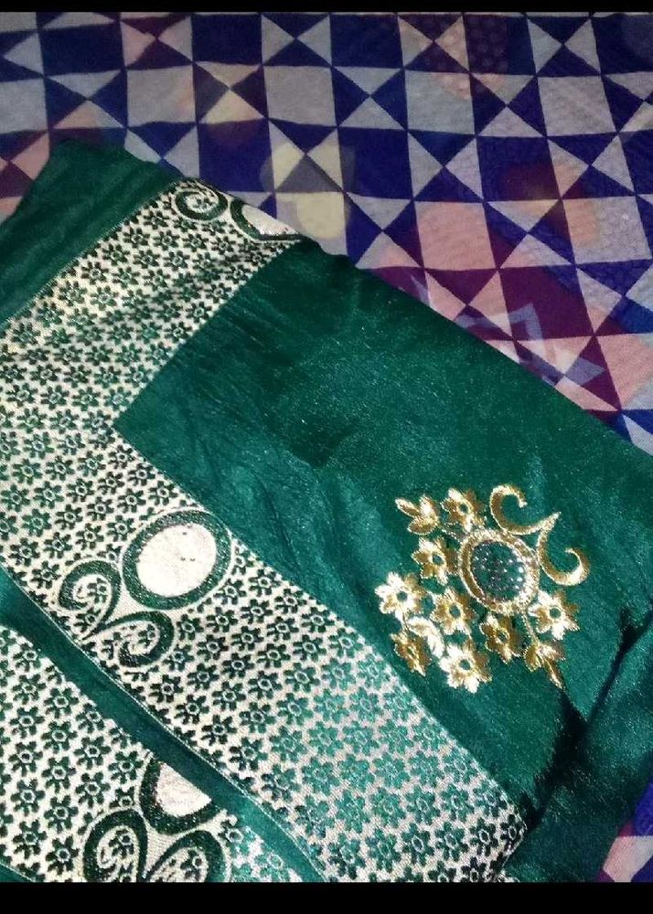 Elegant Emerald Green Saree