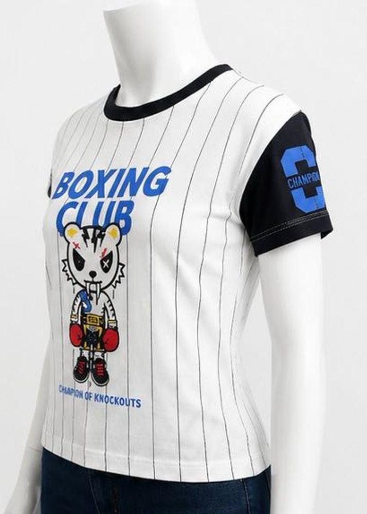 Graphic Print Boxing Club T-Shirt