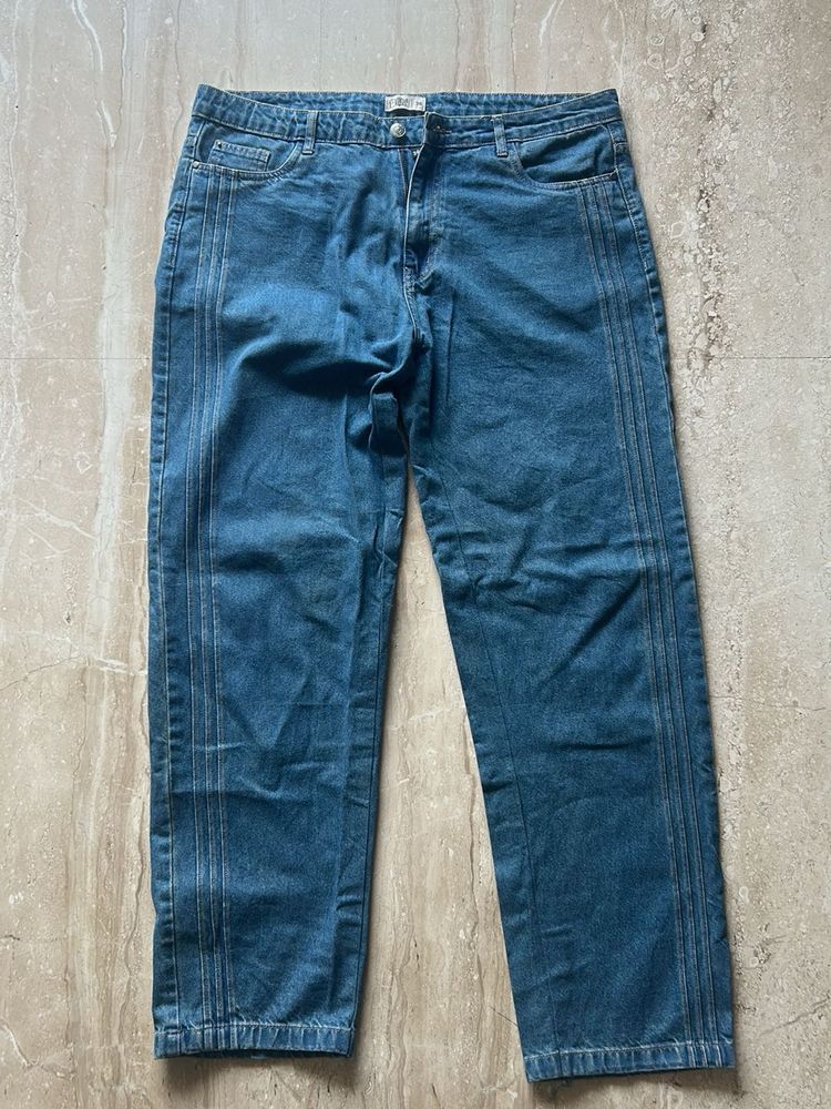Blue Denim Jeans souled store straight + baggy