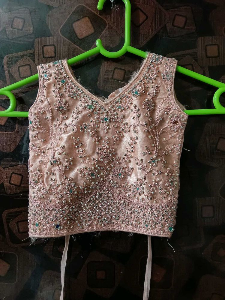 Embellished Blouse With Lehenga