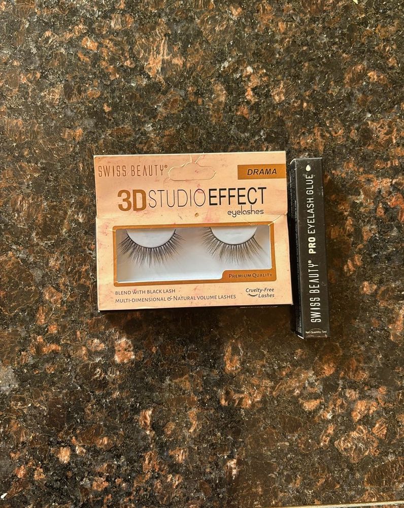 UNUSED Swiss Beauty Lashes + Lash Glue Combo