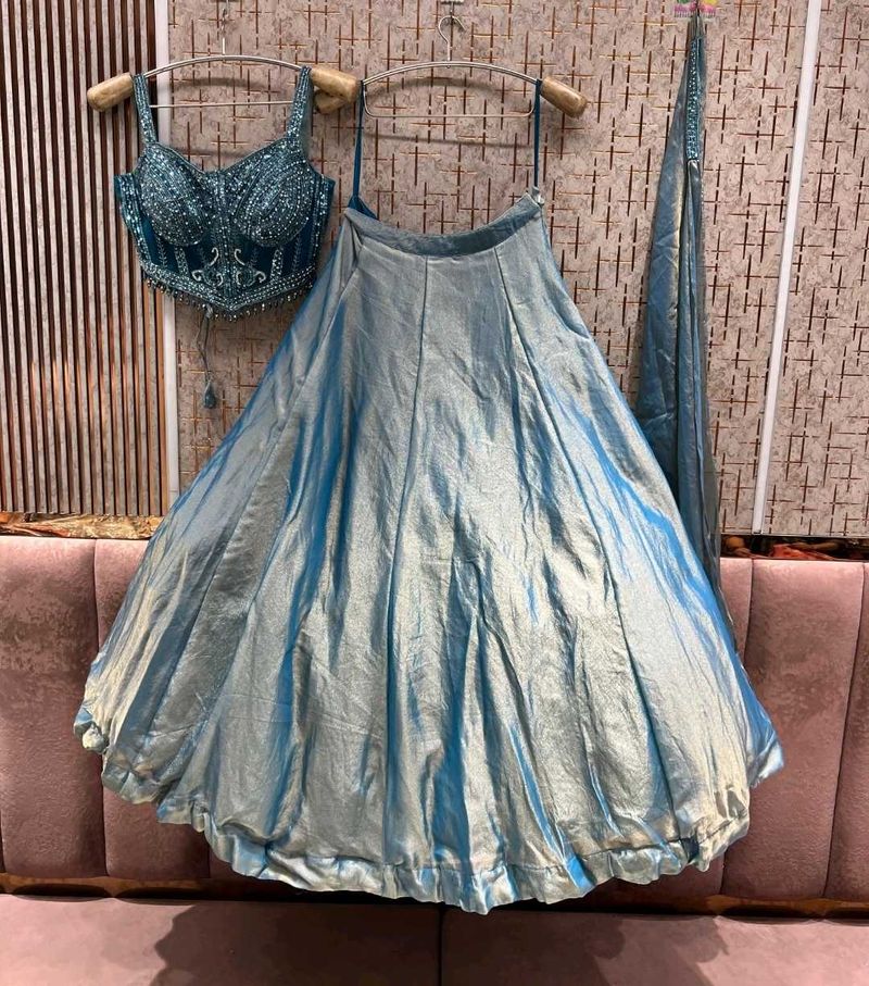 Stunning Teal Lehenga Choli Set