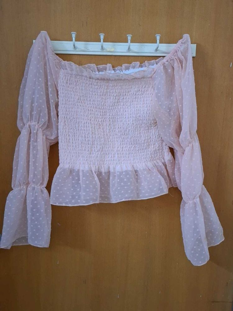 Chic Smocked Off-Shoulder Blouse