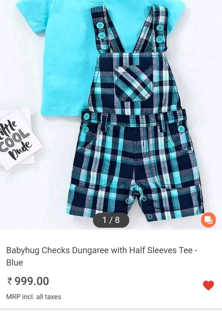 Babyhug Checks Dungaree