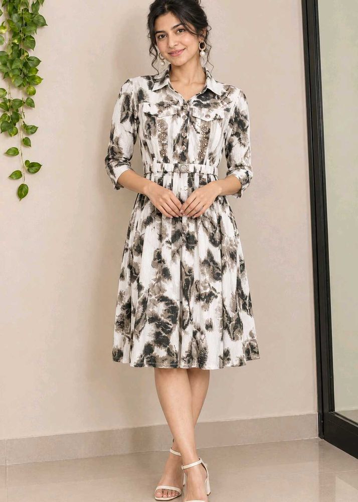 Stylish Tie-Dye Midi Dress