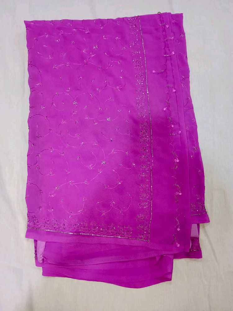 MAGENTA EMBELLISHED SAREE
