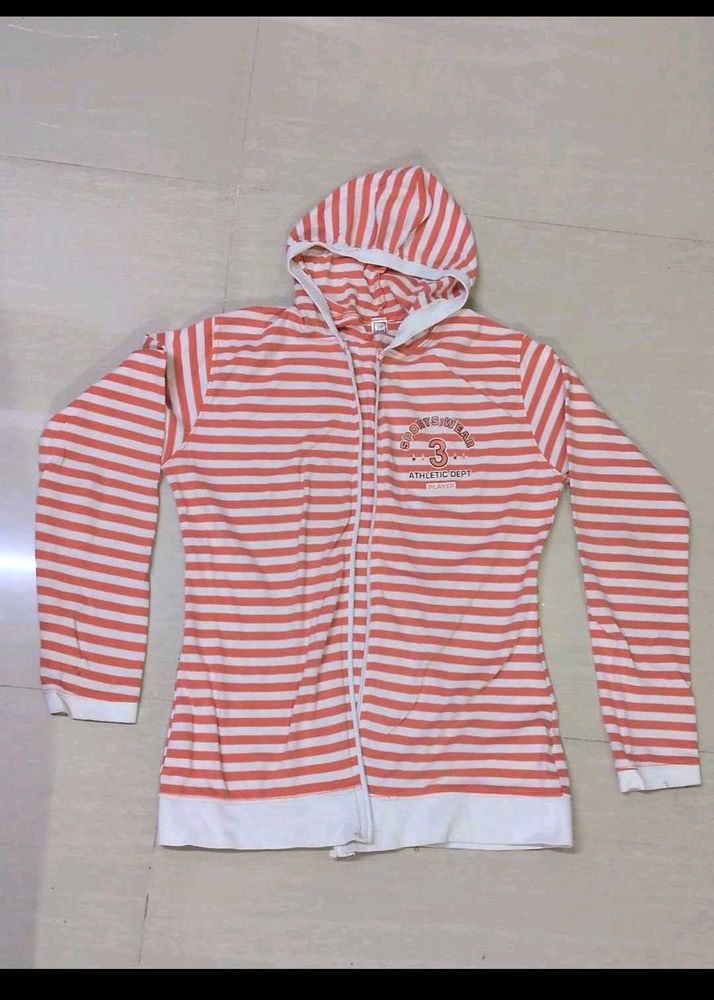Striped Zip-Up Hoodie