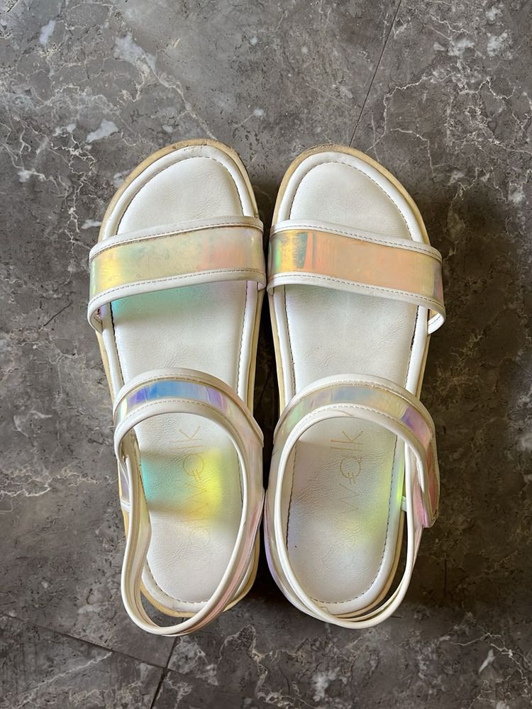 Sparkling Holographic Sandals