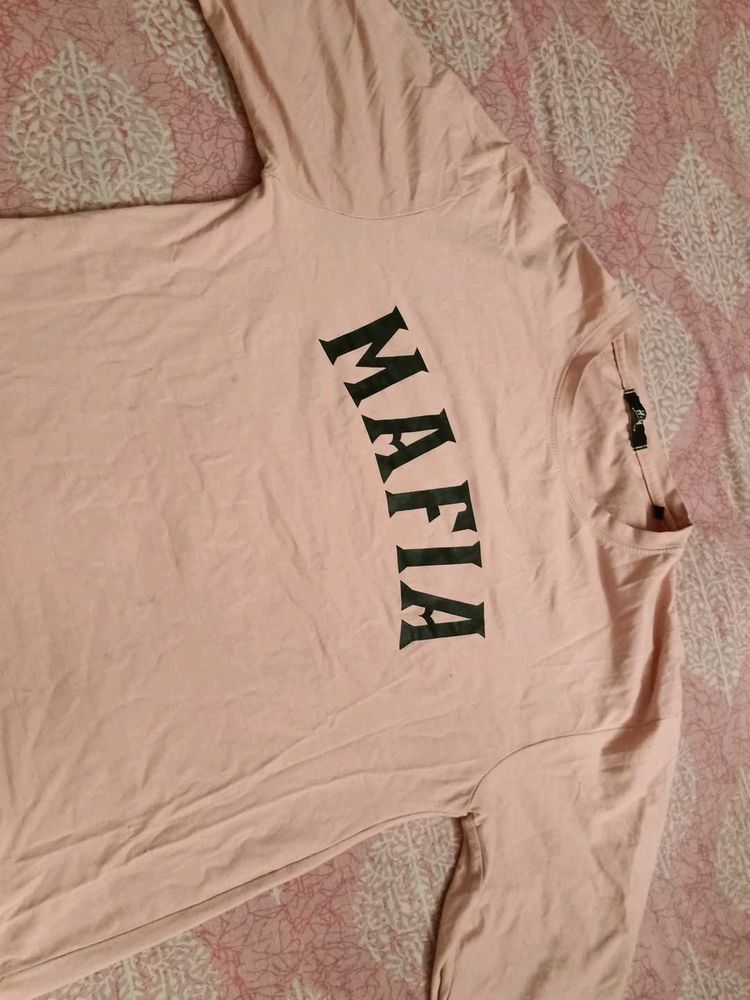 Women's Pink Graphic T-Shirt with Dove Print