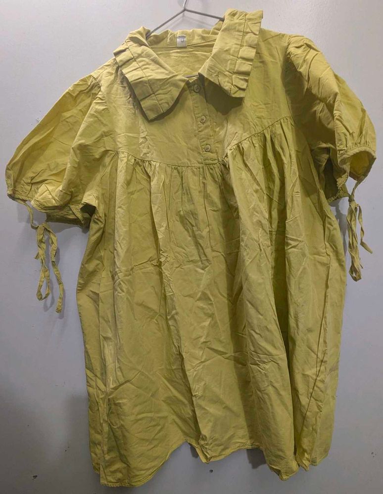 Yellow Babydoll Mini Dress