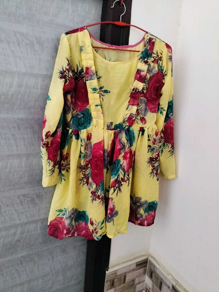 Floral Print Yellow Top