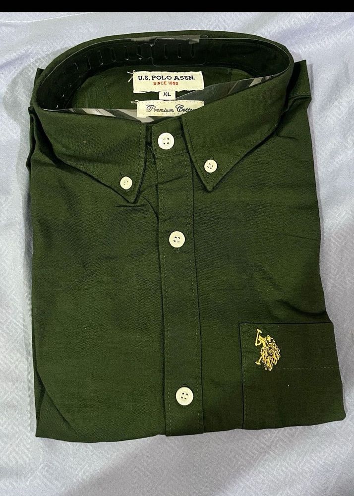 U.S. Polo Assn. Men's Green Button-Down Shirt
