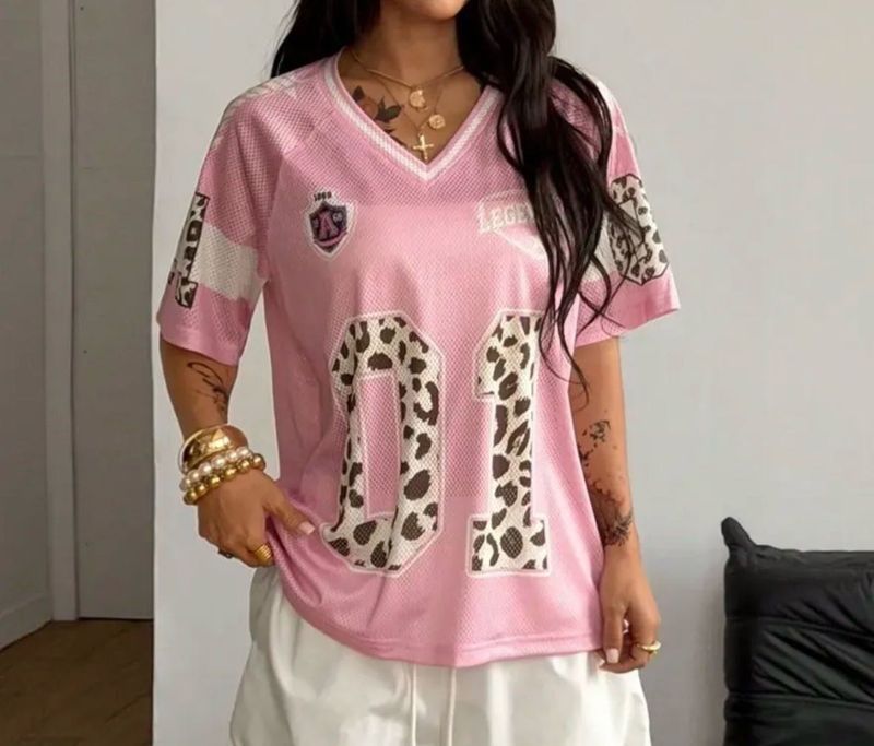 NEWME Y2K Pink Leopard Print Jersey 🩷🐆 | XS-S
