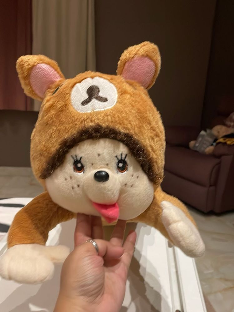 Kawaii Bear-Hat Dog Plush Headpiece