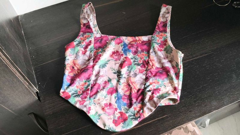 Floral Print Corset Top